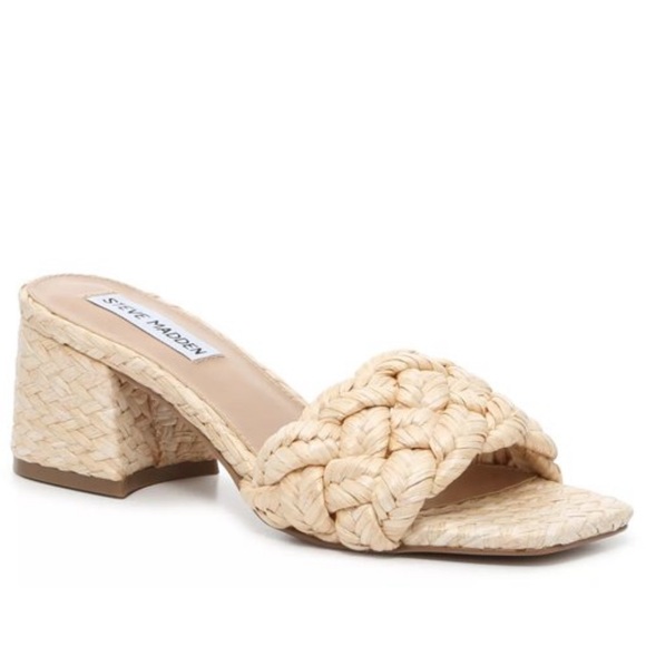 Steve Madden Shoes - Steve Madden Niah Square Toe Jute Block Heel Sandals